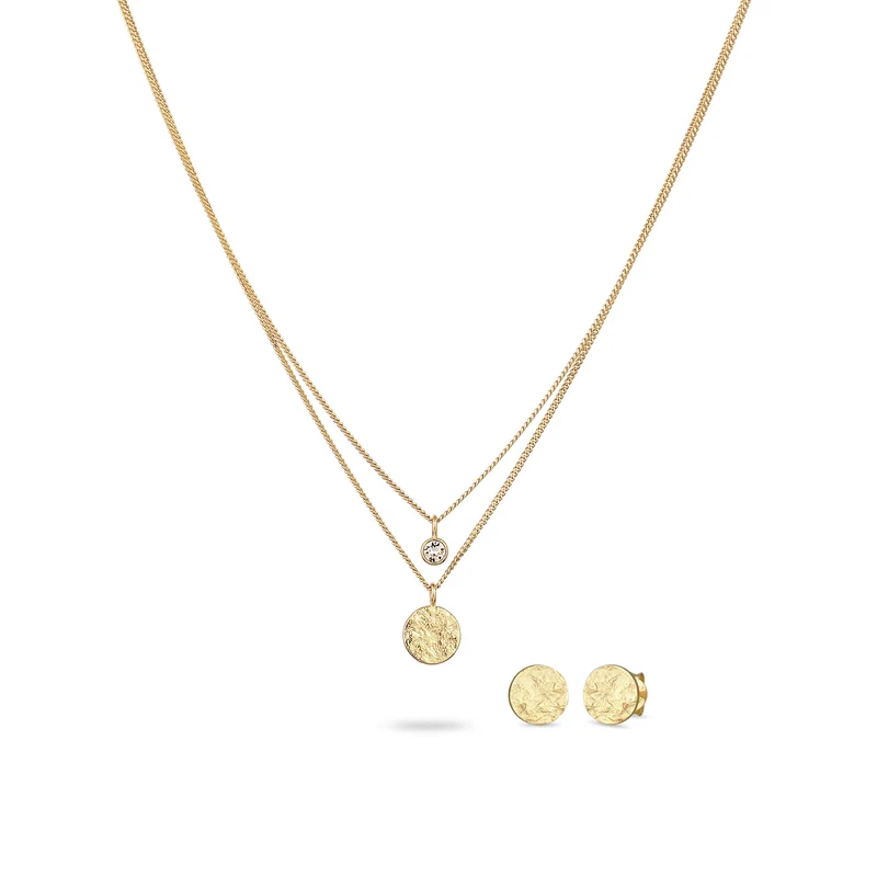 Schmuckset Plättchen | mit Kristallen von Swarovski® (Weiß)