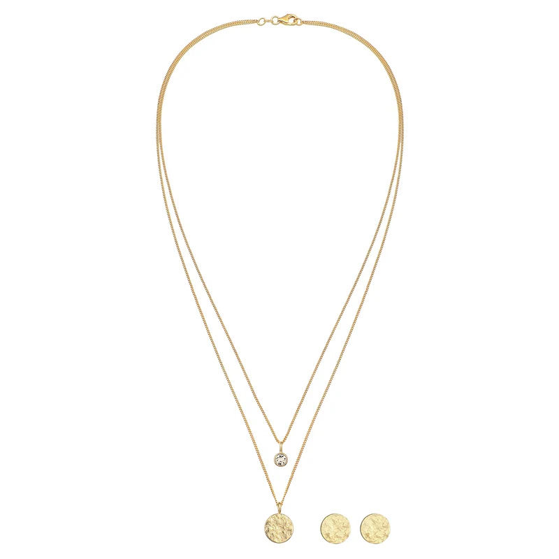 Schmuckset Plättchen | mit Kristallen von Swarovski® (Weiß)