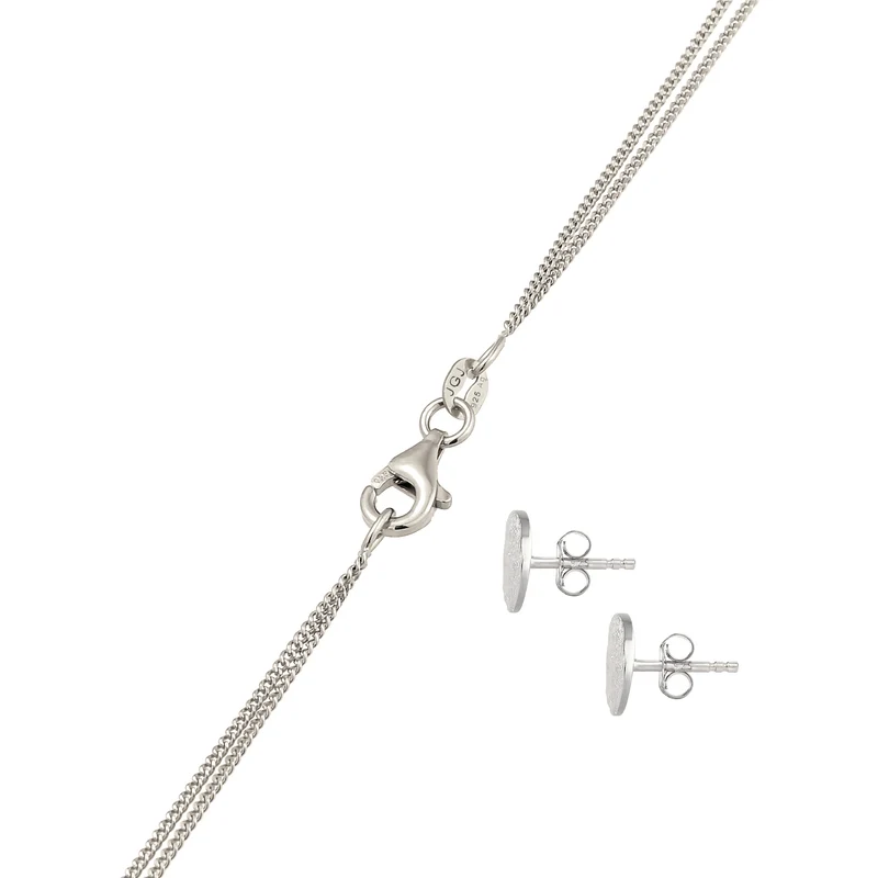 Schmuckset Plättchen | mit Kristallen von Swarovski® (Weiß)