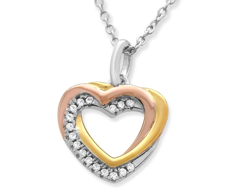 HERZ ANHÄNGER TRICOLOR, KETTE MIT HERZ ANHÄNGER