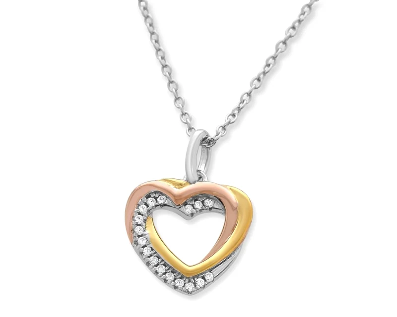 HERZ ANHÄNGER TRICOLOR, KETTE MIT HERZ ANHÄNGER