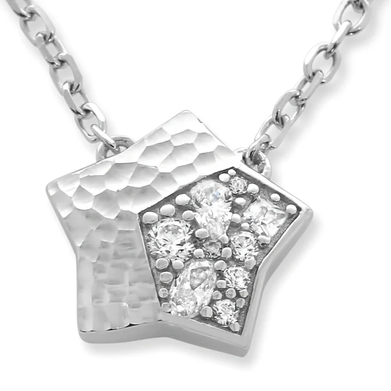 KETTE MIT ANHÄNGER STERN, DAMENSCHMUCK 925 SILBER
