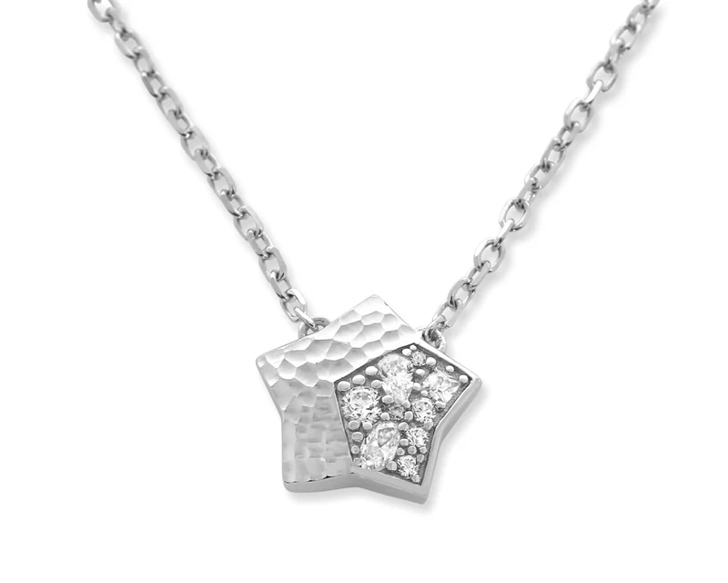 KETTE MIT ANHÄNGER STERN, DAMENSCHMUCK 925 SILBER