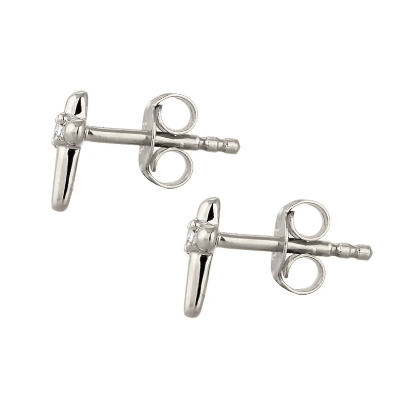 Ohrstecker Kreuz | Mit Kristallen von Swarovski® (Weiß)