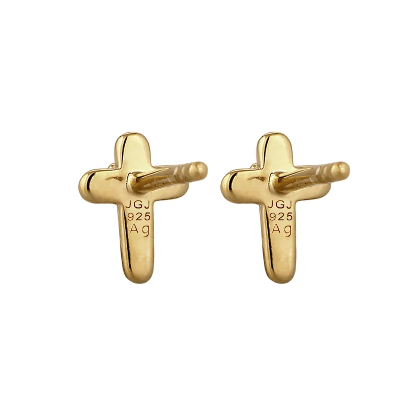 Ohrstecker Kreuz | Mit Kristallen von Swarovski® (Weiß)