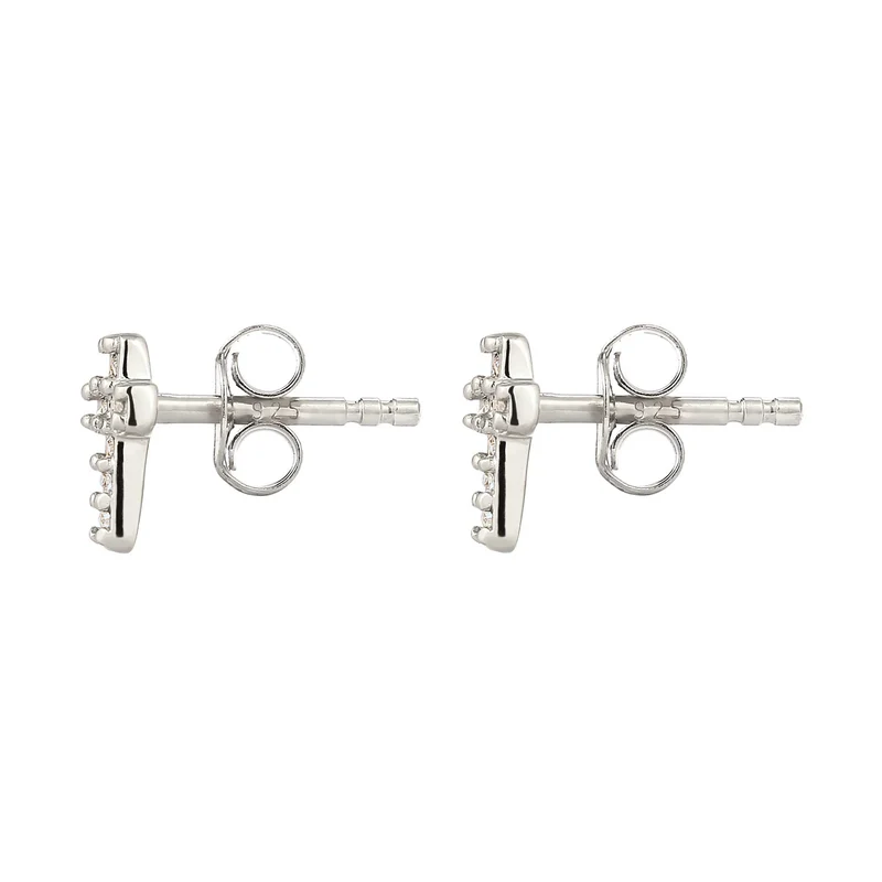 Ohrstecker Kreuz | Mit Kristallen von Swarovski® (Weiß)