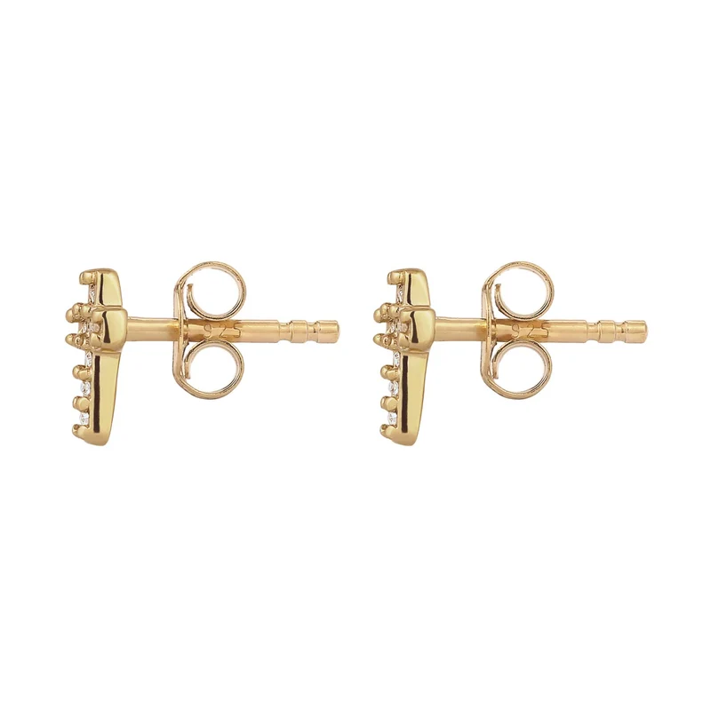 Ohrstecker Kreuz | Mit Kristallen von Swarovski® (Weiß)