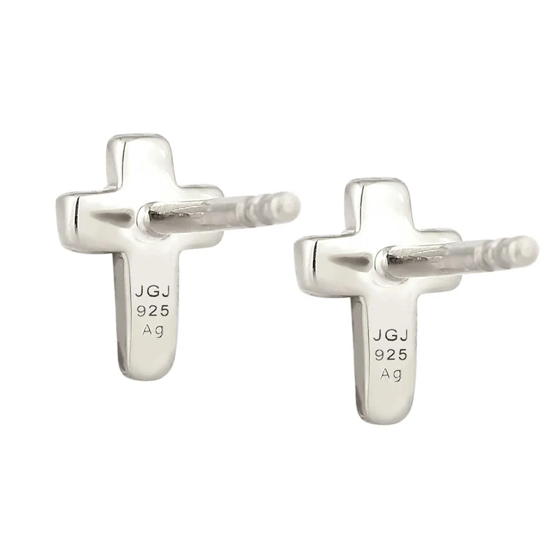 Ohrstecker Kreuz | Mit Kristallen von Swarovski® (Weiß)