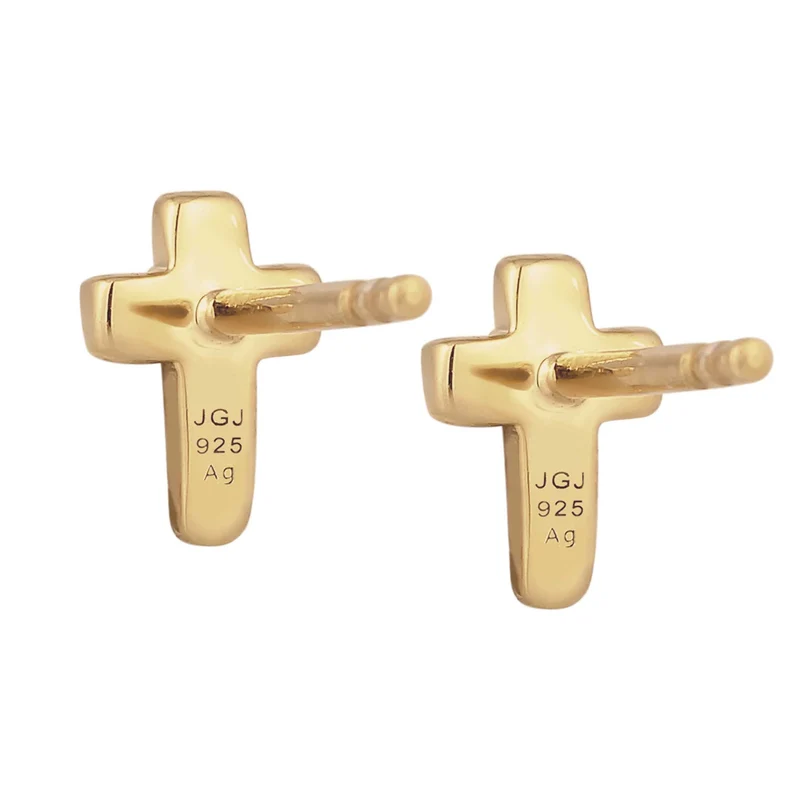 Ohrstecker Kreuz | Mit Kristallen von Swarovski® (Weiß)
