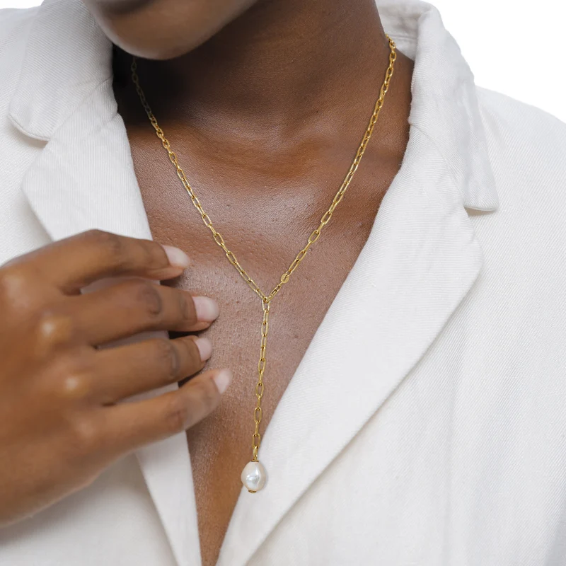 Y-Kette | Perle von Swarovski® (Weiß)