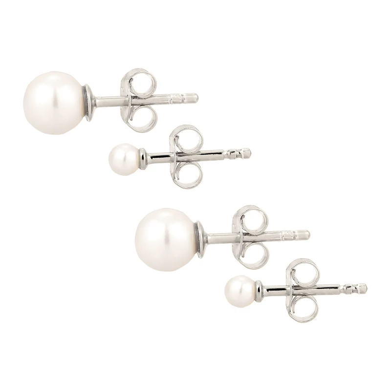 Ohrstecker Set | Perlen von Swarovski® (Weiß)