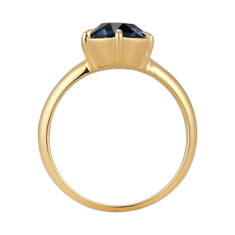 Solitär-Ring | Glas Kristalle (Blau)