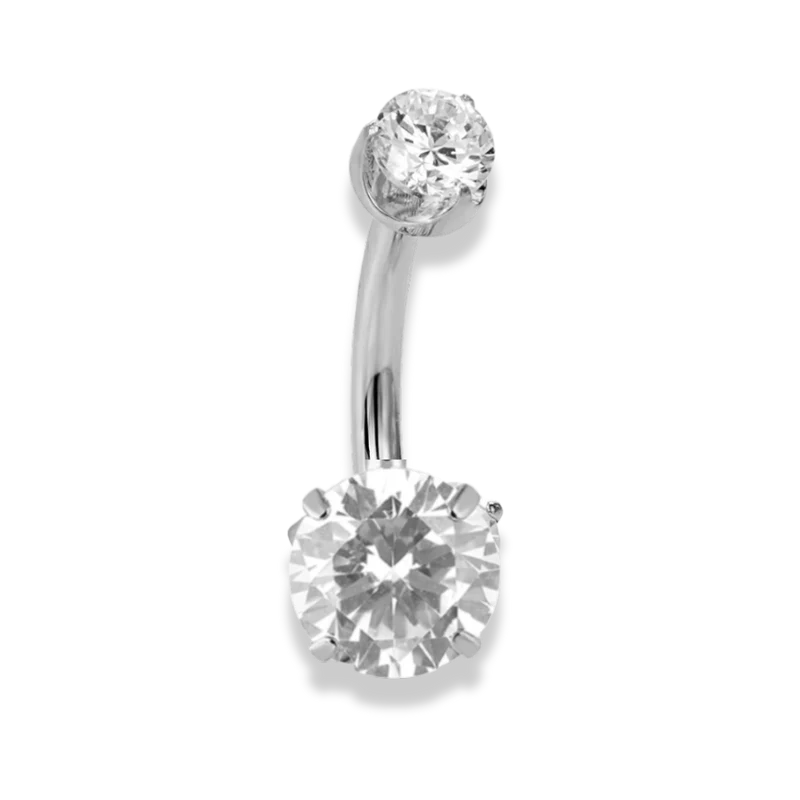 Simple Shiny Belly Piercing - Titan