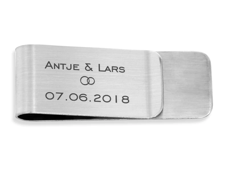 HERREN ACCSSESSIORE MIT GRAVUR GELDKLAMMER MONEY CLIP TEXT