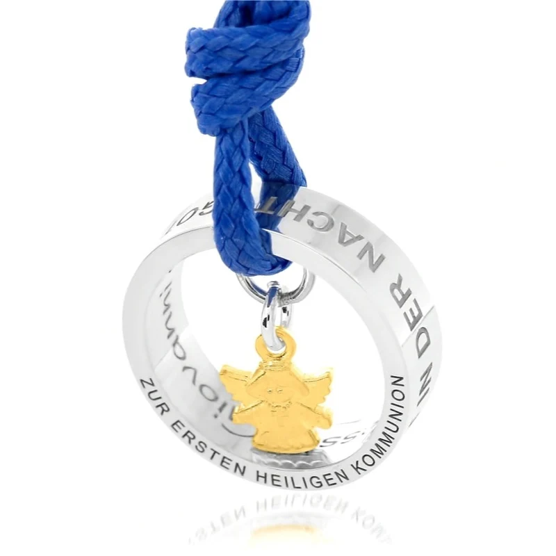 KETTE JUNGE RING & SPRUCH KOMMUNION SCHMUCK ENGEL HALSKETTE GESCHENK