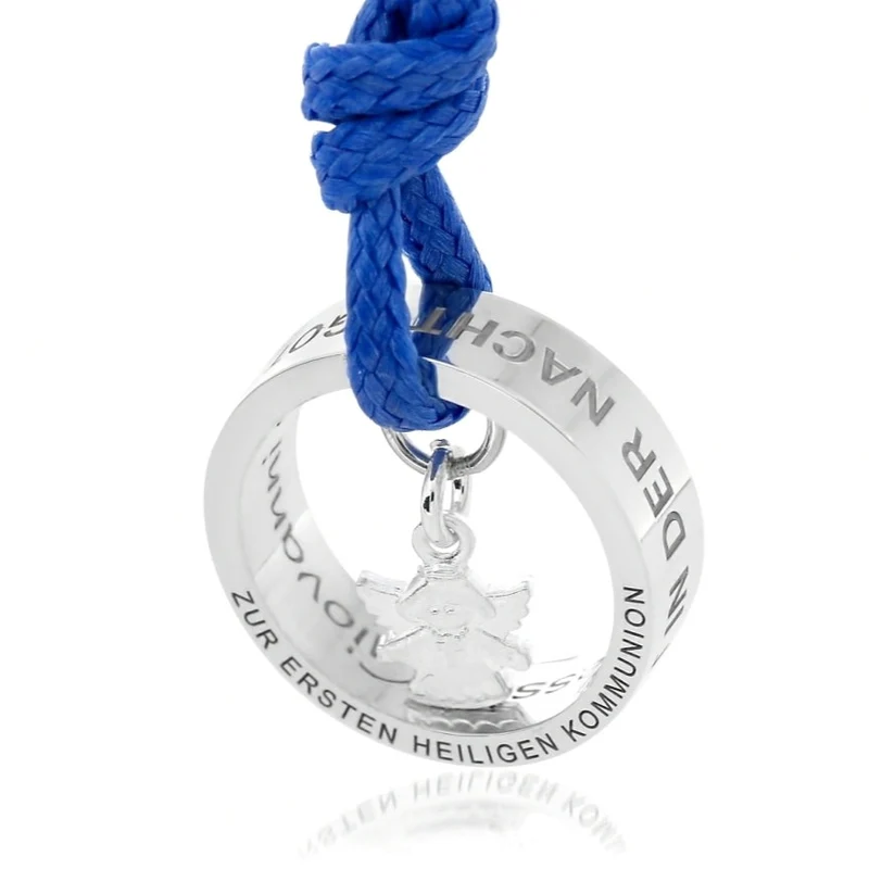 JUNGEN HALSKETTE KOMMUNION SPRUCH SCHUTZENGEL KETTE 925 SILBER SCHMUCK