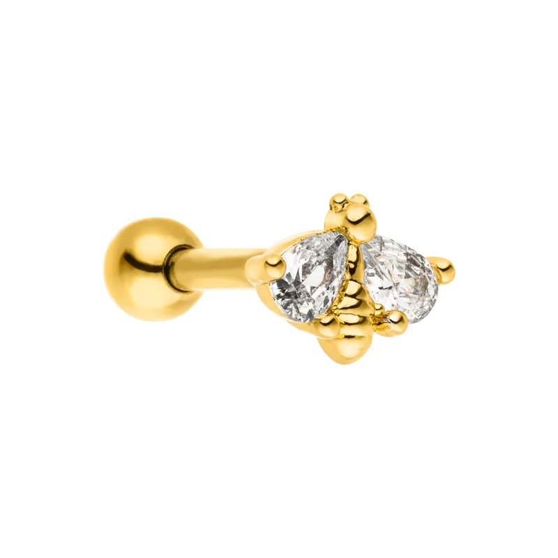 Heavenly Bee Ohr Piercing 18K Vergoldet