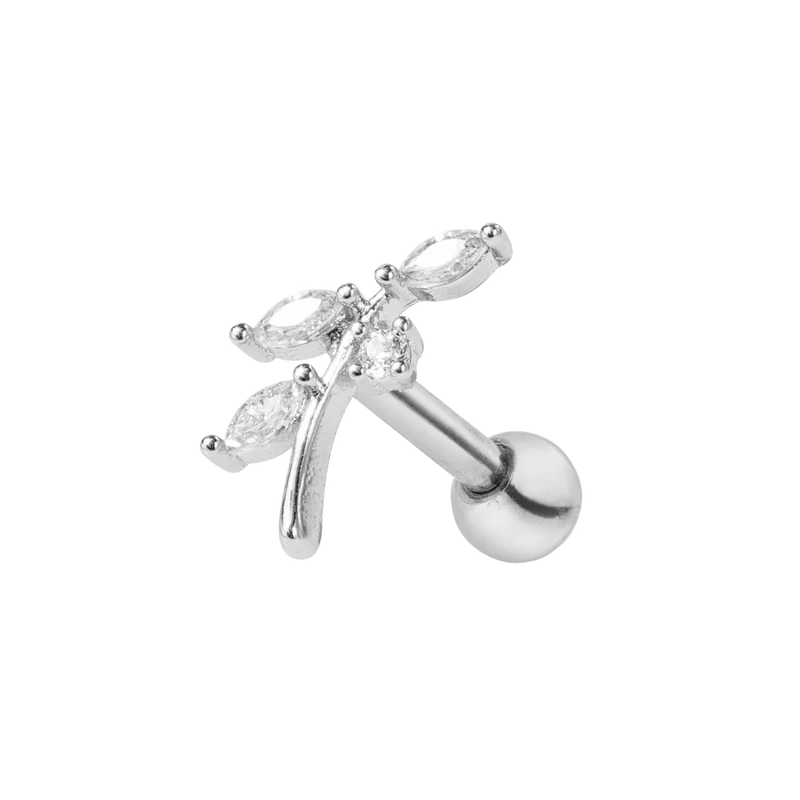 Carter Leaf Pave Ohr Piercing 18K Vergoldet