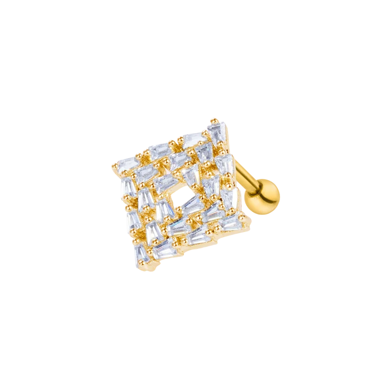 Heavenly Square Ohr Piercing 18K Vergoldet