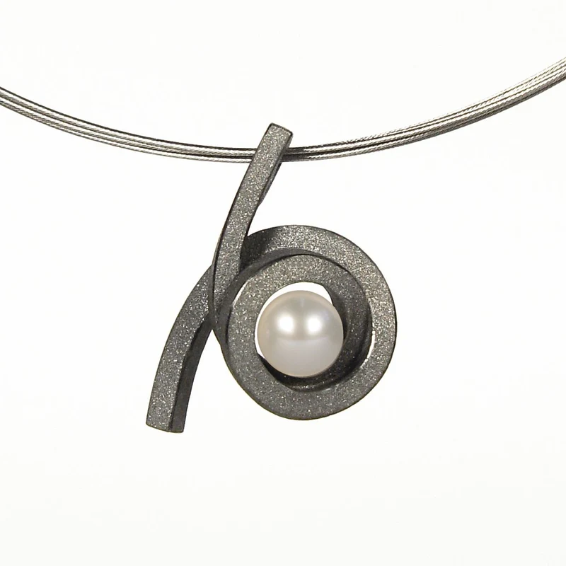 925er Silber Anhänger Knotenschmuck Perl Spirale ANH-P15-Perle