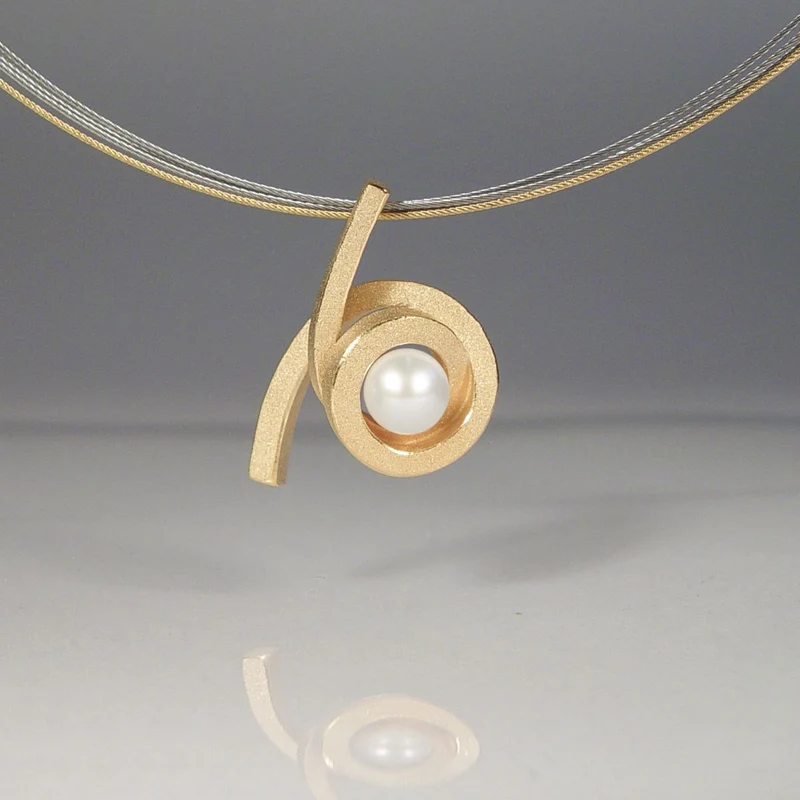 925er Silber Anhänger Knotenschmuck Perl Spirale ANH-P15-Perle
