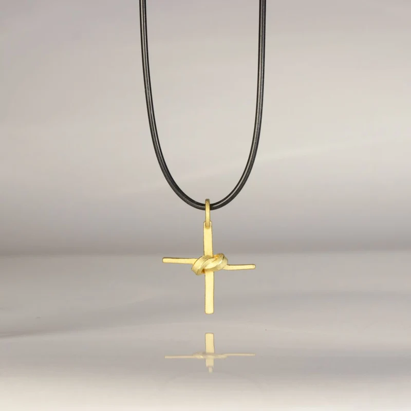 925er Silber Anhänger Knotenschmuck Mini Kreuz ANH-24