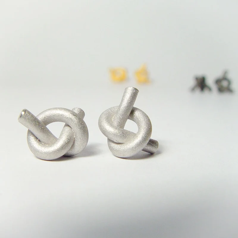 925er Silber Ohrstecker Vergoldet Knotenschmuck Knoten OST-4