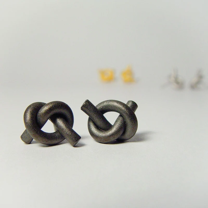 925er Silber Ohrstecker Vergoldet Knotenschmuck Knoten OST-4