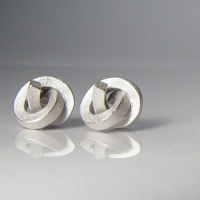 925er Silber Ohrstecker Vergoldet Knotenschmuck Knoten OST-2