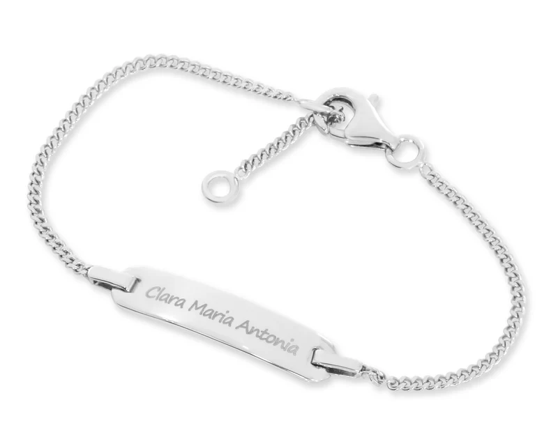 925 SILBERARMBAND MIT GRAVUR TAUE KINDER ARMBAND MIT NAMEN JUNGE MÄDCHEN