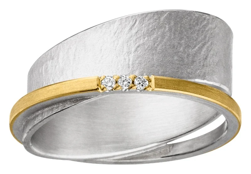 925er Silber Ring feingoldbelegt MANU R1322BR
