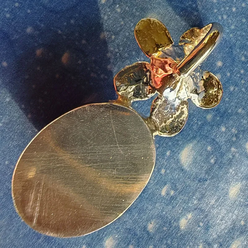 Labradorit Anhänger Blüte Silber