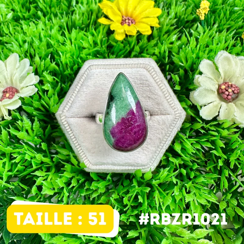Sterlingsilberring mit Rubin und Zoisit, 925er Silber #RBZR1021