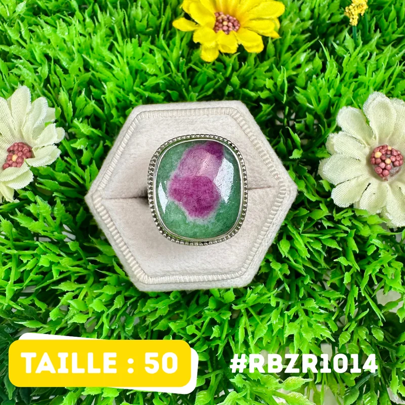 Sterlingsilberring mit Rubin und Zoisit, 925er Silber #RBZR1014