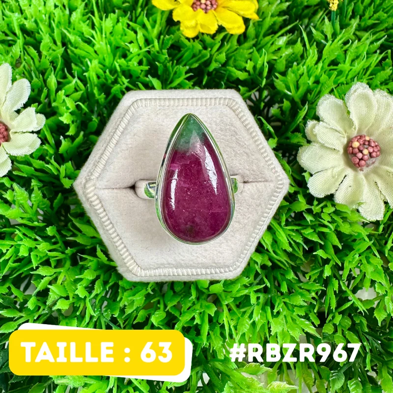 Sterlingsilberring mit Rubin und Zoisit, 925er Silber #RBZR967