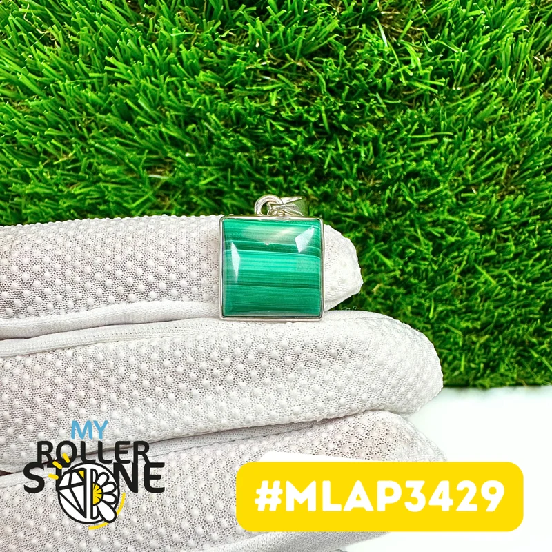 Malachit-Anhänger aus 925er Sterlingsilber #MLAP3429