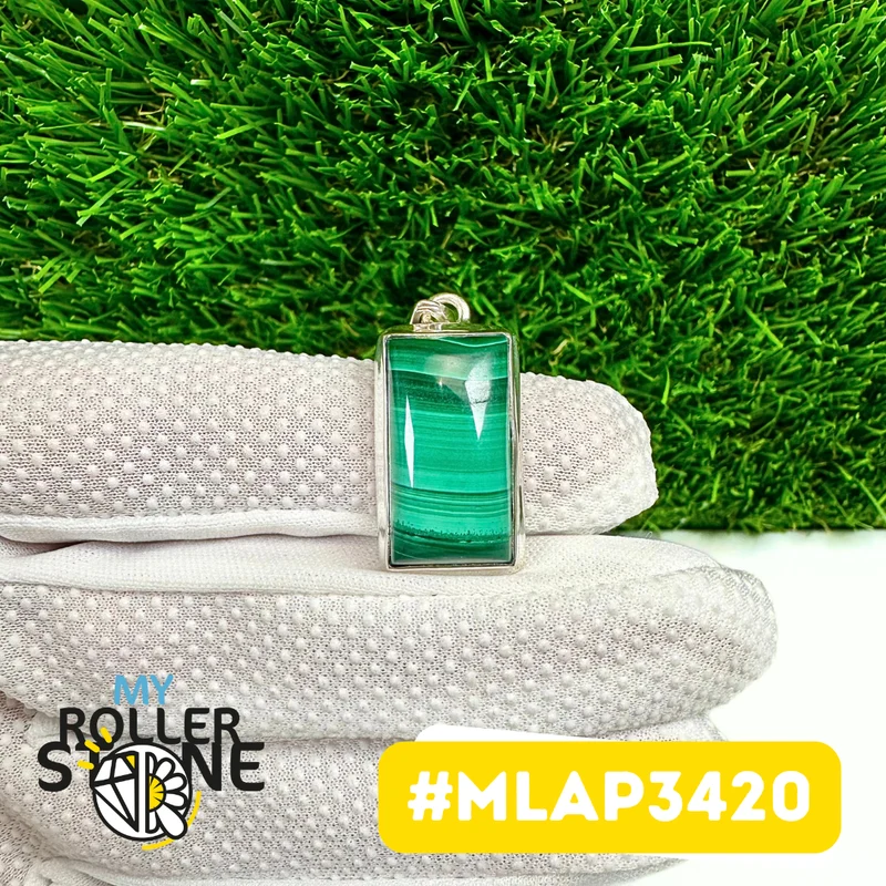Malachit-Anhänger aus 925er Sterlingsilber #MLAP3420