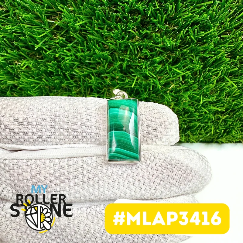 Malachit-Anhänger aus 925er Sterlingsilber #MLAP3416