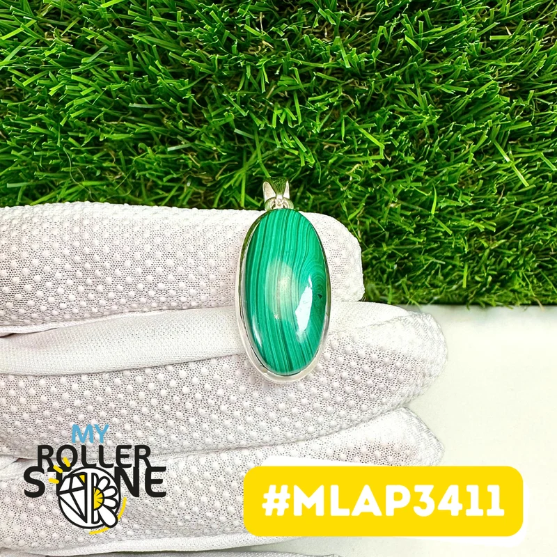 Malachit-Anhänger aus 925er Sterlingsilber #MLAP3411