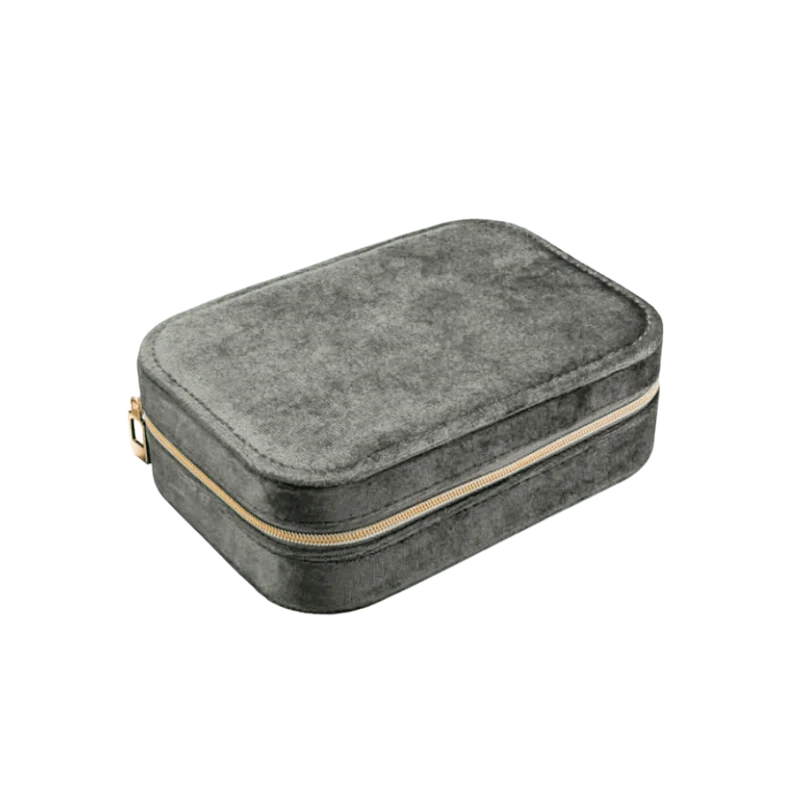 Premium Schmuck Box - Grey Velvet