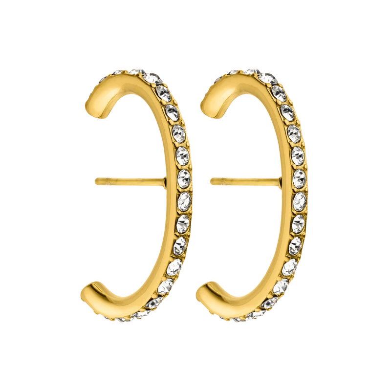 Pave Elegance Ohrringe 14K Vergoldet