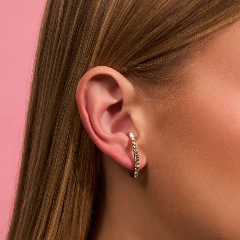 Pave Elegance Ohrringe 14K Vergoldet