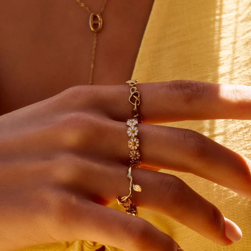 Nereya Sunflower Ring 14K Vergoldet