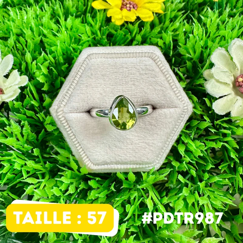 Facettierter Peridotring aus 925er Sterlingsilber #PDTR987