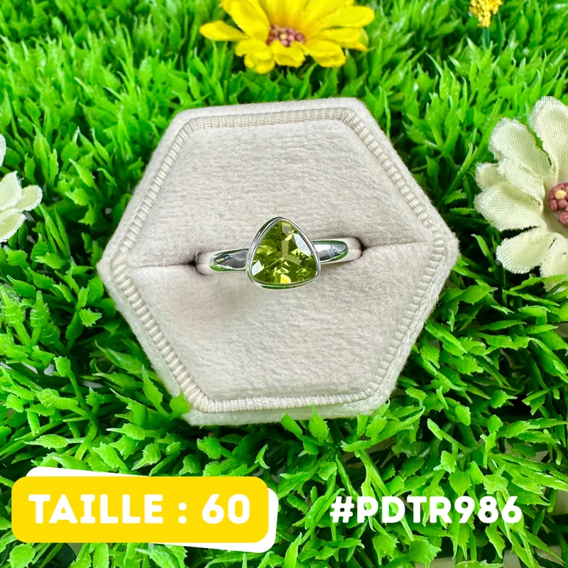 Facettierter Peridotring aus 925er Sterlingsilber #PDTR986