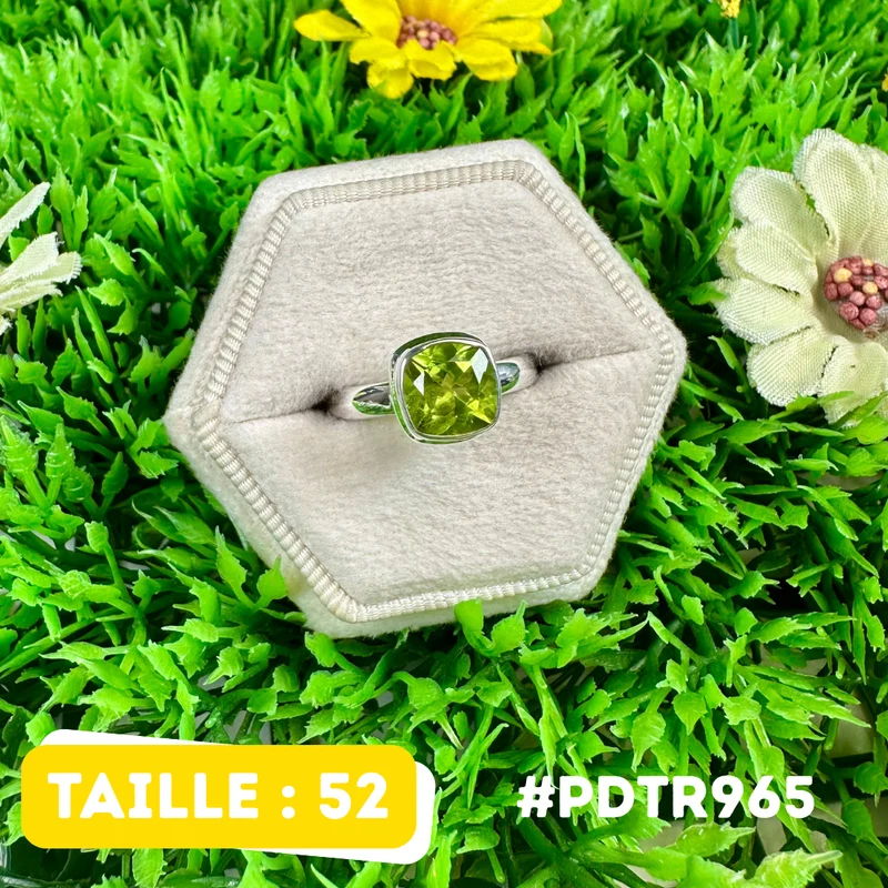 Facettierter Peridotring aus 925er Sterlingsilber #PDTR965