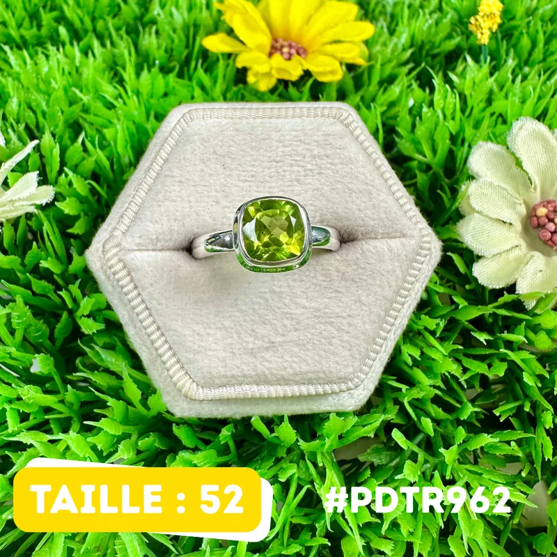 Facettierter Peridotring aus 925er Sterlingsilber #PDTR962