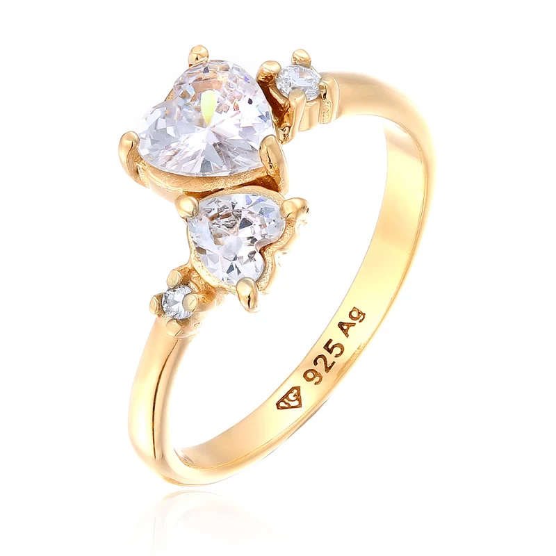 Ring Herzen | Zirkonia (Weiß)