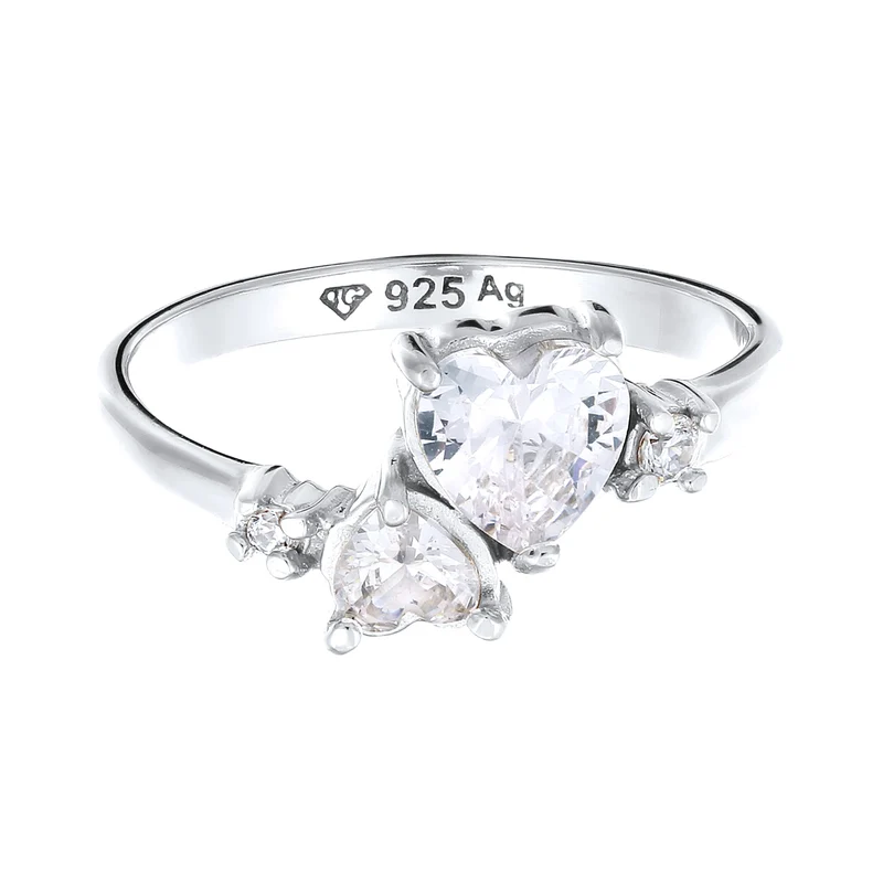 Ring Herzen | Zirkonia (Weiß)
