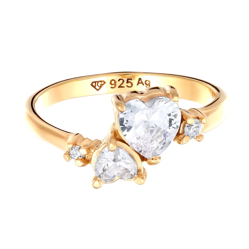 Ring Herzen | Zirkonia (Weiß)